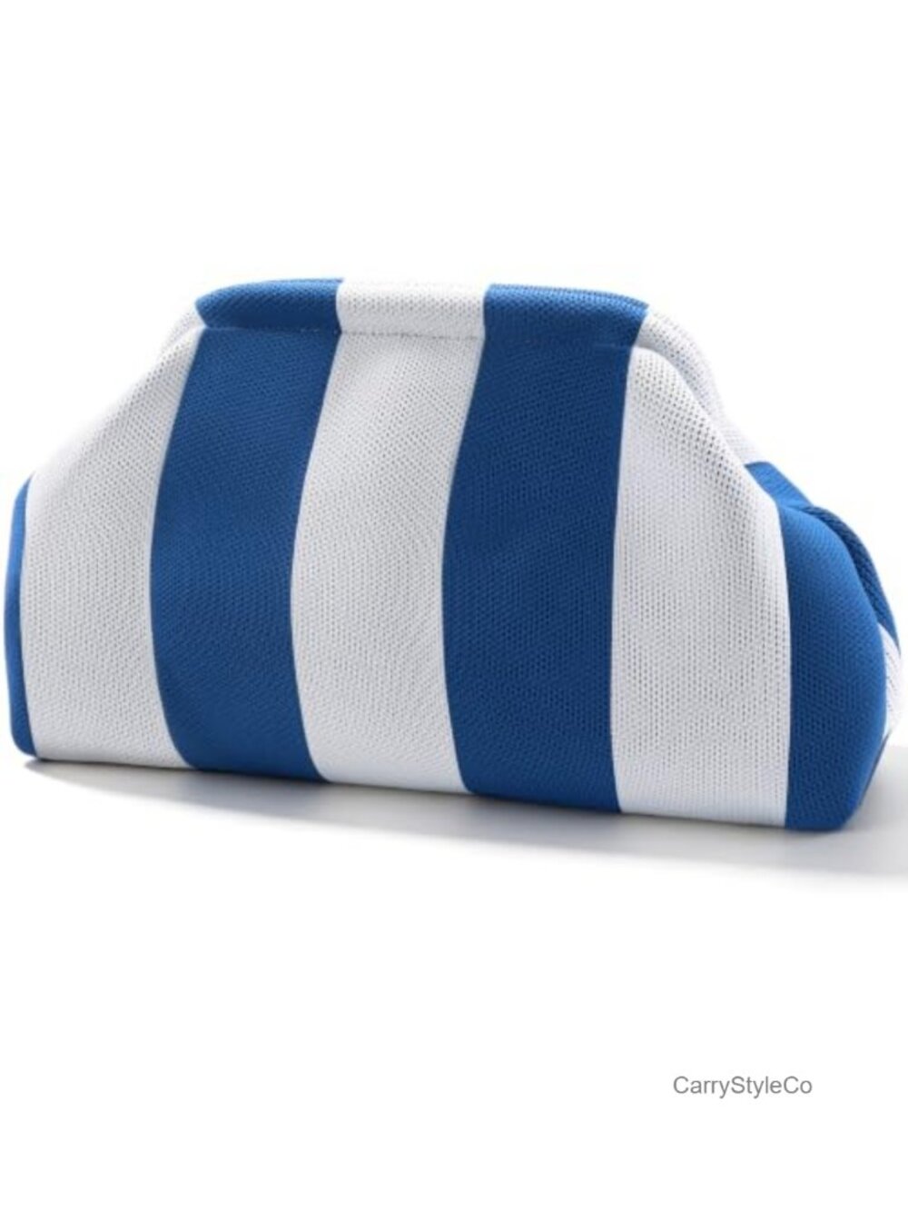 Woven Canvas Clutch Purse Striped Mahjong Tile Bag Zippered Travel Pouch
